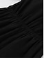 voordelige ontwerp katoenen en linnen jurken-Dames Casual jurk Katoenen zomerjurk Mini-jurk Linnen Standaard Basic Dagelijks V-hals 3/4 mouw Zomer Lente Zwart Blozend Roze Effen