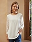 economico Top da donna Basic-Per donna Camicia Camicia in pizzo Blusa Liscio Informale Pizzo Collage Beige Manica a 3/4 Di tendenza Moderno A V Estate Primavera