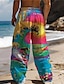 preiswerte Bedruckte Hosen-Herren Hawaiianisch Surfen Hosen Hose 3D-Druck Hose mit geradem Bein Mittlere Taillenlinie Elastischer Kordelzug in der Taille Outdoor Strasse Festtage Sommer Frühling Herbst entspannte Passform