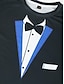 お買い得  男性の 3d t シャツ-男性用 Tシャツ タキシードシャツ グラフィック ラウンドネック ブラック ホワイト イエロー ワイン ルビーレッド 3Dプリント 日常 半袖 プリント 衣類 誇張された ベーシック