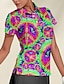 economico Collezione di stilisti-Per donna POLO Rosa Manica corta Protezione solare Superiore Colorato a macchie Abbigliamento da golf da donna Abbigliamento Abiti Abbigliamento