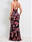 cheap Print Dresses-Women&#039;s Casual Dress Slip Dress Floral Print Turtleneck Long Dress Maxi Dress Sexy Vacation Sleeveless Summer