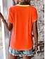 ieftine Tricouri Damă-Pentru femei Tricou Ombre Gradient de culoare Vacanță Imprimeu Galben Manșon scurt Stilat În V Vară