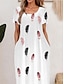 abordables Robes à motifs-Femme Imprimer Col Ras du Cou robe longue Classique Intérieur Manche Courte Eté Printemps