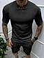 cheap Men&#039;s Casual T-shirts-Men&#039;s Waffle Tee Waffle Shirt T shirt Tee T-shirt Suits Tee Plain Crew Neck Street Vacation Short Sleeve 2 Piece Clothing Apparel Fashion Designer Basic