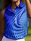 cheap Women&#039;s Golf Clothing-Women&#039;s Golf Polo Shirt Blue Sleeveless Sun Protection Top Ladies Golf Attire Clothes Outfits Wear Apparel