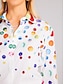 preiswerte Blusen und Hemden für Damen-Damen Hemd Bluse Punkt Taste Bedruckt Täglich Wochenende Strassenmode Brautkleider schlicht Langarm Hemdkragen Weiß Frühling Herbst