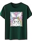 economico T-Shirt da donna-Per donna maglietta Cotone Animali Stampa Fine settimana Di tendenza Manica corta Rotonda Nero Estate