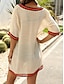 baratos vestidos lisos-Mulheres Vestido de verão Superdimensionado Roupa de Praia Férias Manga Curta Preto Branco Azul Marinha Cor