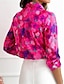 abordables Chemises Pour Femme-Femme Chemise Chemisier Floral Casual Bouton Imprimer Blanche manche longue Mode Vêtement de rue Col de Chemise Eté Printemps