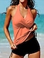 cheap Tankinis-Women&#039;s Normal Swimwear Tankini 2 Piece Swimsuit 2 Piece Plain Vacation Beach Wear Bathing Suits