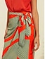 Недорогие женская юбка-атласная юбка миди в стиле колор-блок с эластичной резинкой на талии