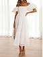 preiswerte schlichte Kleider-Damen Weißes Kleid kleid lang Chiffon Rückenfrei Verabredung Urlaub Strassenmode Maxi Schulterfrei Kurzarm Weiß Gelb Blau Farbe