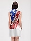 cheap Designer Collection-Women&#039;s Golf Polo Shirt Red Sleeveless Sun Protection Top Ladies Golf Attire Clothes Outfits Wear Apparel American Flag Golf Shirt