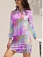 preiswerte Frauengolfkleidung-Damen poloshirt Rosa Purpur Langarm Shirt Paisley-Muster Damen-Golfkleidung, Kleidung, Outfits, Kleidung