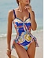 cheap Designer Swimwear-Coastal Blue Knotted One Piece Swimsuit