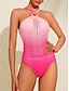 cheap Designer Swimwear-Gradient Lace Bandeau Swimsuit