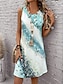 cheap Print Dresses-Women&#039;s Casual Dress Tank Dress Marble Print Crew Neck Mini Dress Vacation Sleeveless Summer