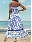 preiswerte Bedruckte Kleider-Damen Strickkleid Graphic Bedruckt Gurt kleid lang Hawaiianisch Urlaub Ärmellos Sommer
