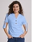 voordelige Basisshirts voor dames-Dames T-shirt Modaal Effen Casual Dagelijks nappi Uitknippen Wit Korte mouw Modieus Basic V-hals Zomer Lente