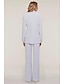 cheap Mother of the Bride Dresses-Jumpsuit / Pantsuit Mother of the Bride Dress Wedding Guest Elegant Shirt Collar Ankle Length Stretch Chiffon Long Sleeve with Buttons Solid Color 2024