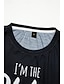 abordables Camisetas de mujer-Mujer Camiseta Letra Estampado Diario Fin de semana Moda Manga Larga Escote Redondo Negro Primavera &amp; Otoño