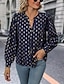 billige Bluser og skjorter til kvinner-Dame Skjorte Bluse Geometrisk Avslappet Trykt mønster Svart Ermeløs Mote V-hals Vår &amp; Vinter