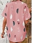 cheap Women&#039;s Blouses &amp; Shirts-Women&#039;s Shirt Blouse Feather Casual Print Black Short Sleeve Fashion Modern Shirt Collar Summer
