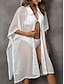 baratos vestidos lisos-Mulheres Vestido de verão Com Corte Roupa de Praia Férias Manga Curta Preto Branco Bege Cor