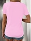 preiswerte T-Shirts für Damen-Damen T Shirt Blumen Bedruckt Casual Festtage Modisch Kurzarm Rundhalsausschnitt Rosa Sommer