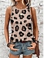 cheap Tank Tops &amp; Camis-Women&#039;s Tank Top Vest Leopard Print Casual Fashion Streetwear Sleeveless Crew Neck Pink Summer