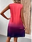 cheap Print Dresses-Women&#039;s Casual Dress Tank Dress Ombre Color Gradient Print U Neck Mini Dress Stylish Casual Vacation Sleeveless Summer
