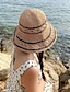 ieftine Pălării Damă-Pălărie de găleată de paie cu boruri largi, făcută manual, pălării de soare de vară croșetate cu volane, pălării de plajă, respirabile, de călătorie în aer liber, pentru femei, fete