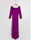 cheap Knit Dress-Knitted Off-Shoulder Pleated Maxi Dress