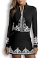 cheap Designer Collection-Women&#039;s Golf Polo Shirt Black Khaki Long Sleeve Sun Protection Top Fall Winter Ladies Golf Attire Clothes Outfits Wear Apparel