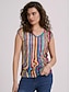 ieftine Bluze &amp; Camisole Damă-Pentru femei Bluză Dungi Casual Imprimeu Galben Fără manșon De Bază Neon &amp; Luminos În V