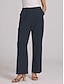 cheap Basic Women&#039;s Bottoms-Women&#039;s Wide Leg Chinos Cotton Linen Baggy Mid Waist Black Summer