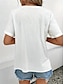 abordables Blusas y camisas de mujer-Mujer Camisa Blusa Floral Botón Estampado Casual Moda Ropa de calle Manga Corta Cuello Barco Blanco Verano