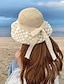 tanie Nakrycia głowy dla kobiet-kwiatowy koronkowy słomkowy kapelusz prosty kapelusz typu Bucket letnie codzienne kapelusze przeciwsłoneczne odpowiednie na wakacje na plaży