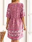 economico Abiti boho-Per donna Vestito longuette Abito casual Abito estivo Abito boho Streetwear Da mare Strada Per eventi Standard Pop art Manica corta A V Rosa Rosso Blu marino Blu Estate