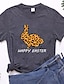 abordables T-shirts Femme-Femme T shirt Tee Coton Animal Léopard Lettre Fin de semaine Imprimer Jaune Manche Courte Mode Col Rond Eté