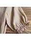 Недорогие Базовые плечевые изделия для женщин-Рубашка льняная рубашка Блуза Жен. Белый Желтый Красный Сплошной цвет Вышивка Для улицы Повседневные Мода Круглый вырез Хлопок Лен Стандартный M