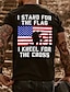 cheap Men&#039;s Graphic Tshirts-Men&#039;s American US Flag T shirt Tee Top Cotton Short Sleeve Graphic Shirt Black 4 Black 1 Black  3 Comfortable Tee Street Holiday Fashion Designer Clothing