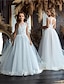 cheap Kids Tutus-Ball Gown Floor Length Flower Girl Dress First Communion Girls Cute Prom Dress Lace with Appliques Open Back Boho Fit 3-16 Years