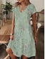 abordables Vestidos estampados-Mujer Estampado Escote en Pico Mini vestido Elegante Cita Manga Corta Verano