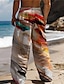 preiswerte Bedruckte Hosen-Herren Hawaiianisch Schrittweise Hosen Hose 3D-Druck Hose mit geradem Bein Mittlere Taillenlinie Elastischer Kordelzug in der Taille Outdoor Strasse Festtage Sommer Frühling Herbst entspannte Passform