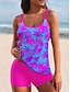 abordables Tankinis-Maillots de Bain Tankini 2 pièces Maillot de bain Femme 2 Pièces Imprimé Floral Normal Débardeur Maillots de bain Sportif Tenues de plage Eté