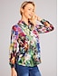 billige Bluser og skjorter til kvinner-Dame Skjorte Bluse Blomstret Grafisk Avslappet Ferie Trykt mønster Rød Langermet Grunnleggende Skjortekrage Vår Høst
