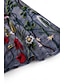 preiswerte Blusen und Hemden für Damen-Damen Hemd Bluse Blumen Graphic Casual Festtage Bedruckt Dunkelgray Halbe Ärmel Basic Quadratischer Ausschnitt