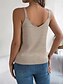 voordelige Damestanktops &amp; hemdjes-Dames Camisole Tanktop Effen Kleur Basis Casual Mouwloos V-Hals Reguliere Tops Vakantie Dagelijks Patchwork Uitholling Wit Oranje Khaki Herfst Winter